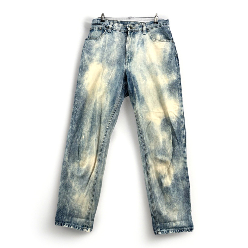 Full Blue Jeans Women 10x31 Acid Wash Distressed Straight Leg Denim Y2K